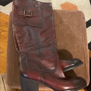Lucky Brand Elegant Brown Red Leather Boots